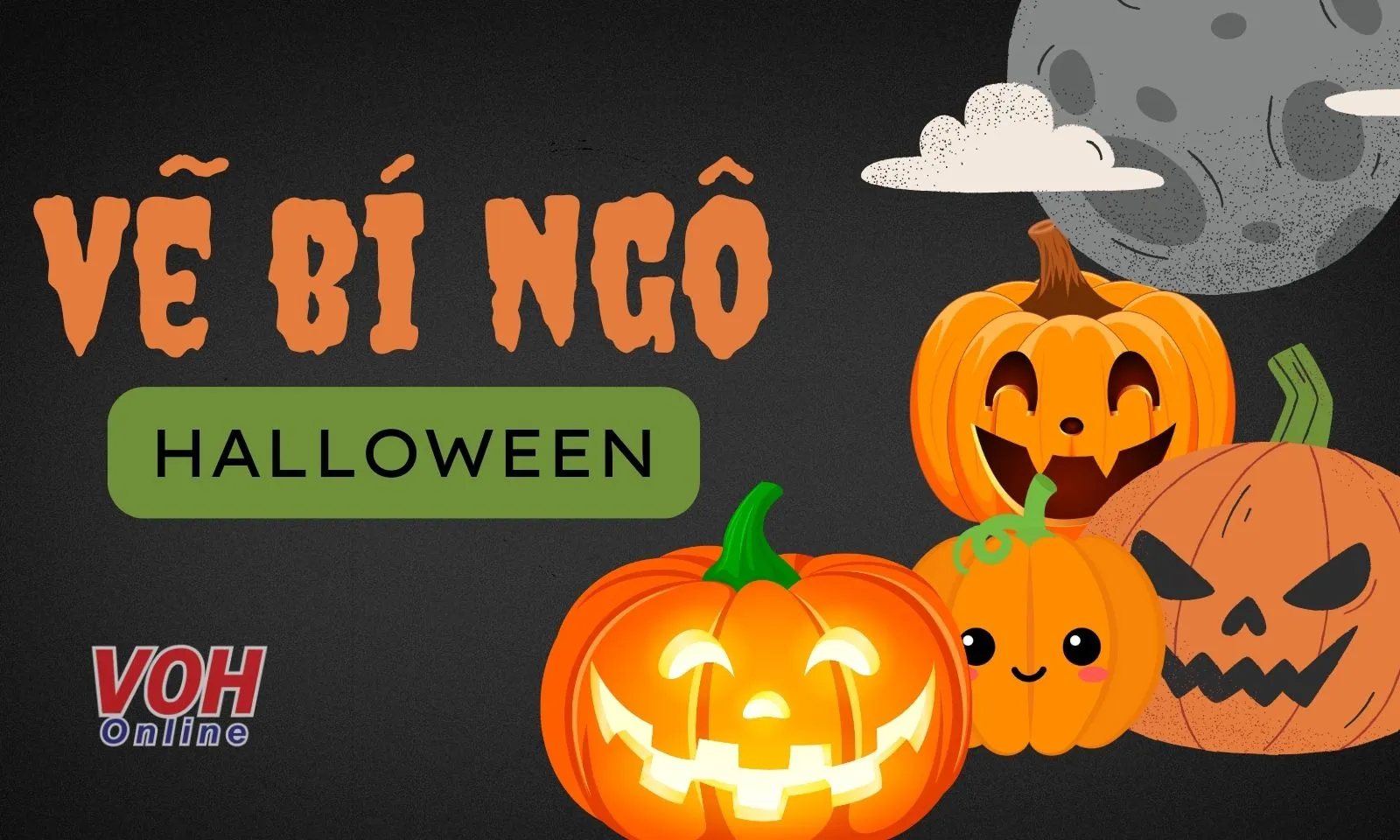 Tuyệt chiêu vẽ bí ngô Halloween cực đẹp