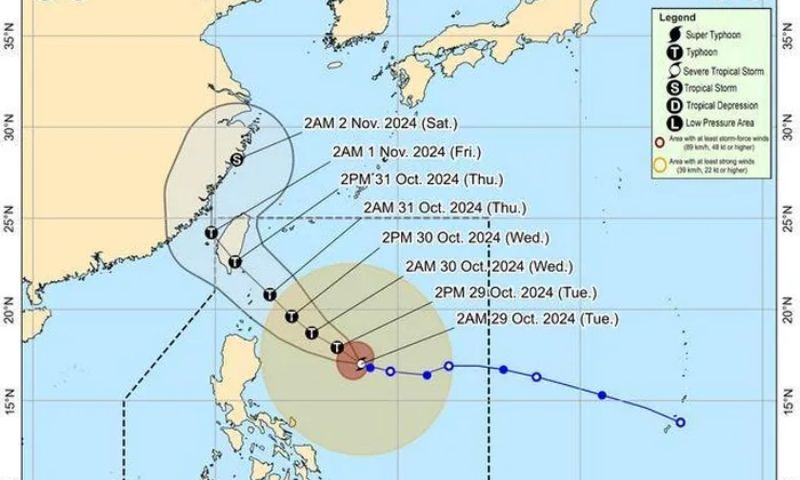 Bão Kong-rey tăng cấp nhanh, có thể trở thành siêu bão đổ bộ vào nhiều khu vực 