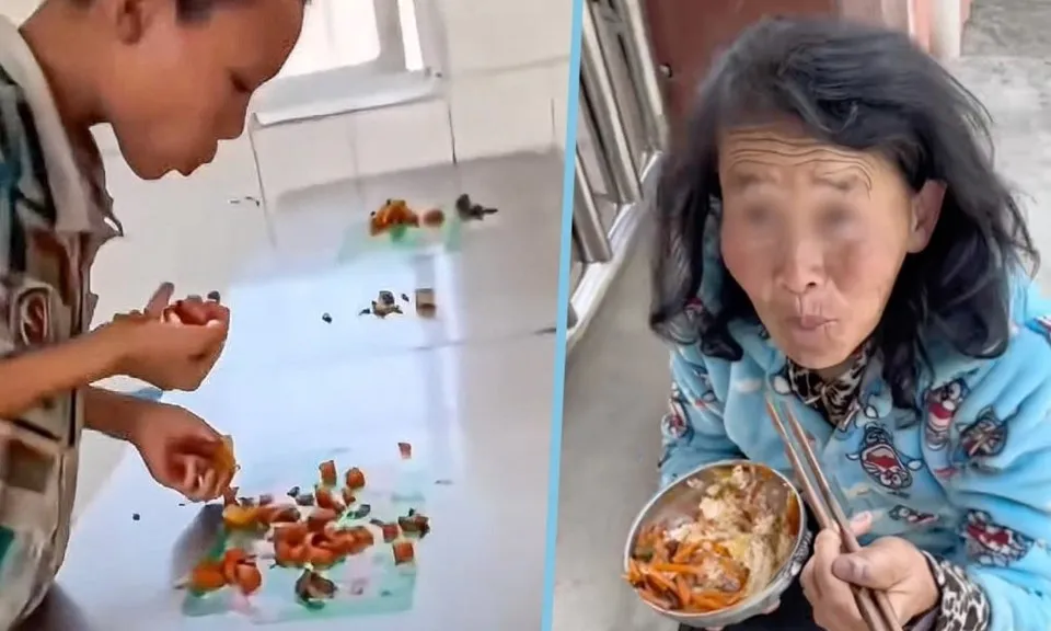 Cậu bé ăn đồ thừa của bạn cùng lớp, dành bữa trưa cho người mẹ thiểu năng trí tuệ
