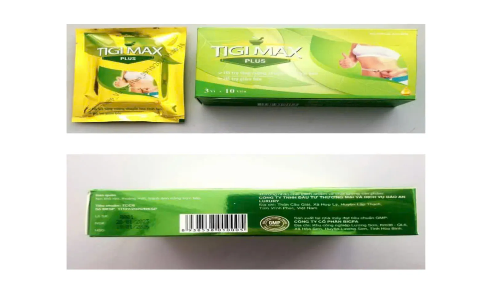 Sản phẩm giảm cân TIGI MAX PLUS chứa chất cấm nguy hiểm sức khỏe