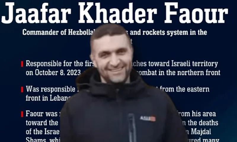 Israel tiêu diệt chỉ huy đơn vị tên lửa của Hezbollah