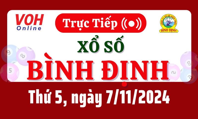 XSBDI 7/11 - Kết quả xổ số Bình Định hôm nay thứ 5 ngày 7/11/2024