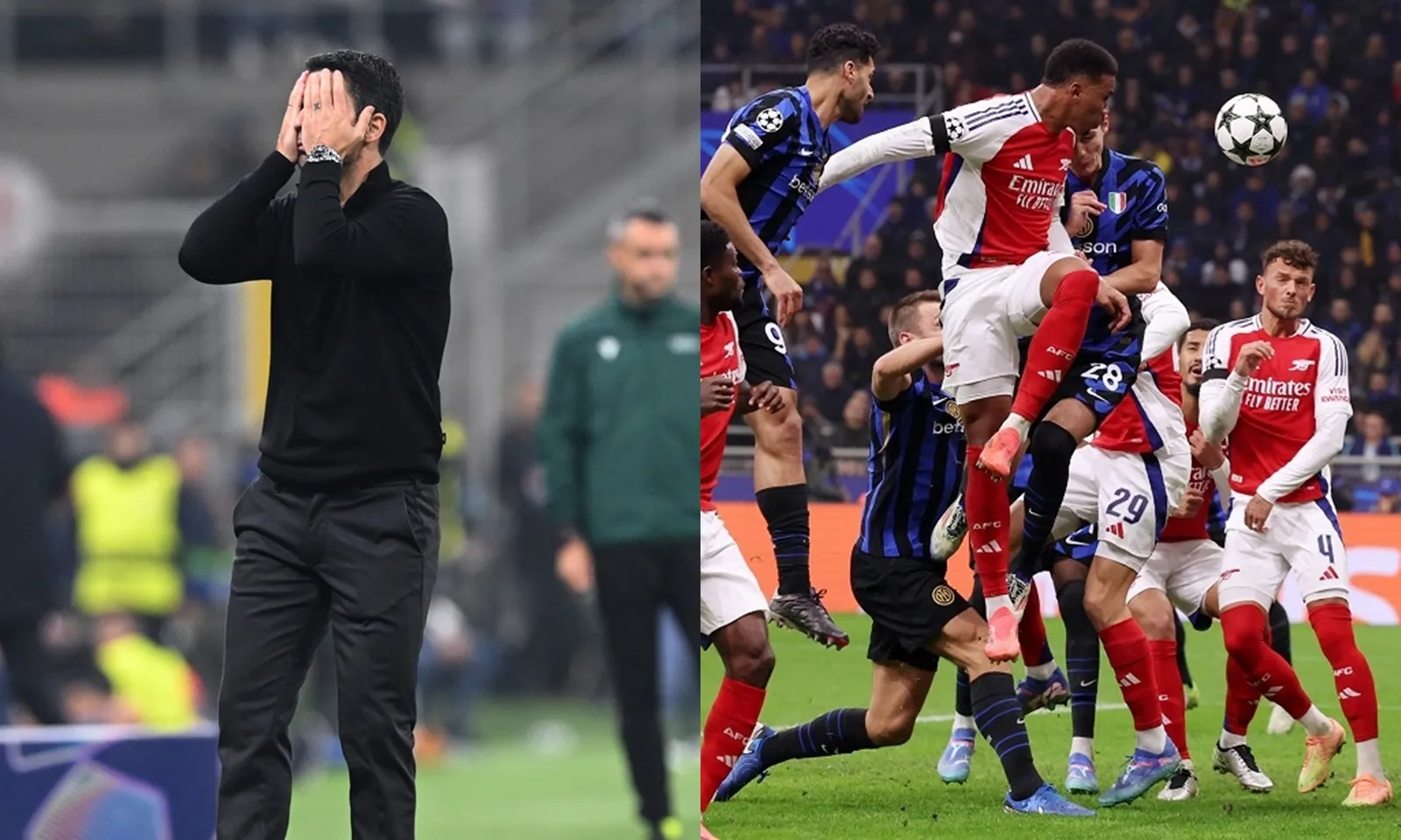 Arsenal thua đau Inter Milan, Arteta đổ lỗi cho trọng tài  