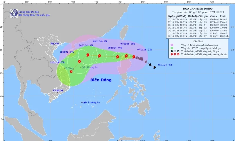 Bão Yinxing băng băng về Biển Đông, tiệm cận cấp siêu bão