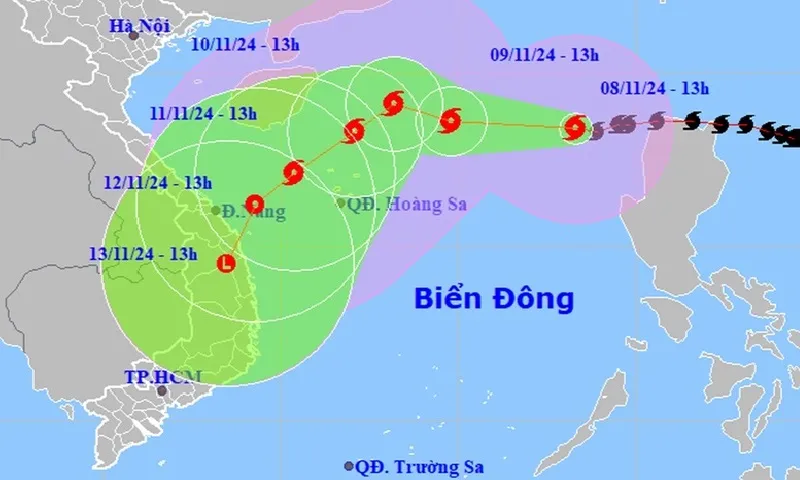 Bão Yinxing đổi hướng liên tục, suy yếu dần