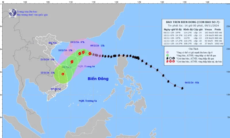 Bão số 7 tiến vào Biển Đông, nguy cơ sóng lớn và gió giật cấp 17