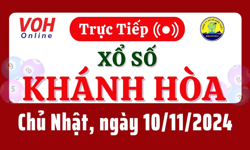 XSKH 10/11 - Kết quả xổ số Khánh Hòa hôm nay chủ nhật ngày 10/11/2024