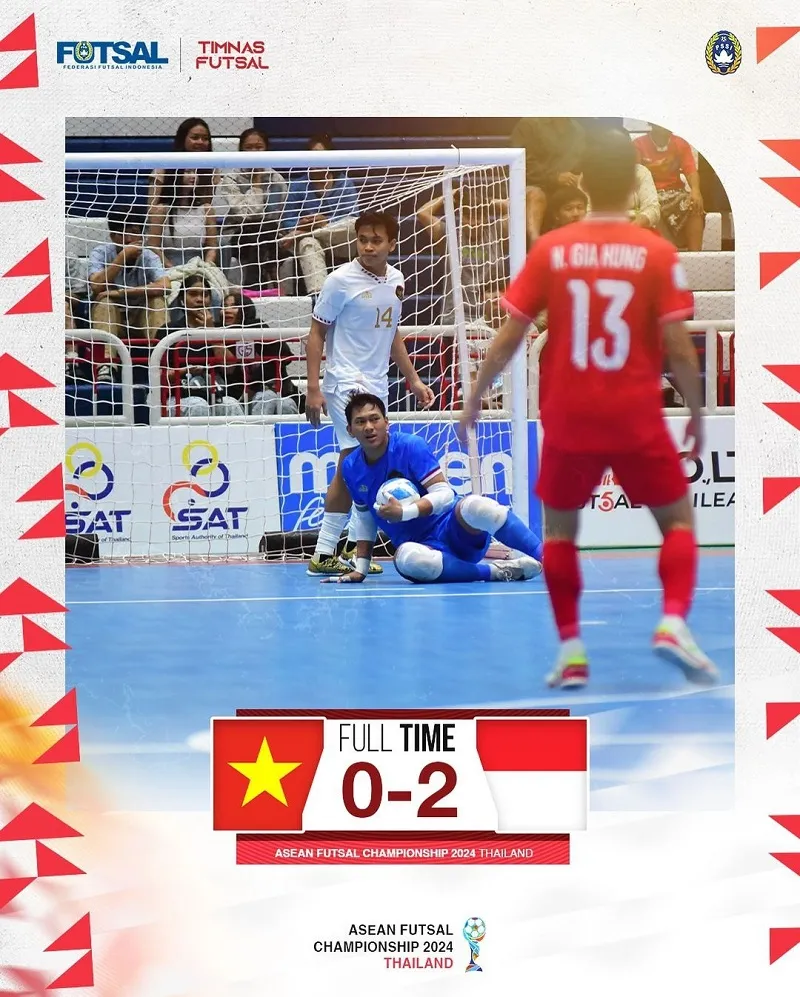 Tuyển futsal Việt Nam ngậm ngùi nhìn Indonesia lên ngôi vô địch - Ảnh: internet