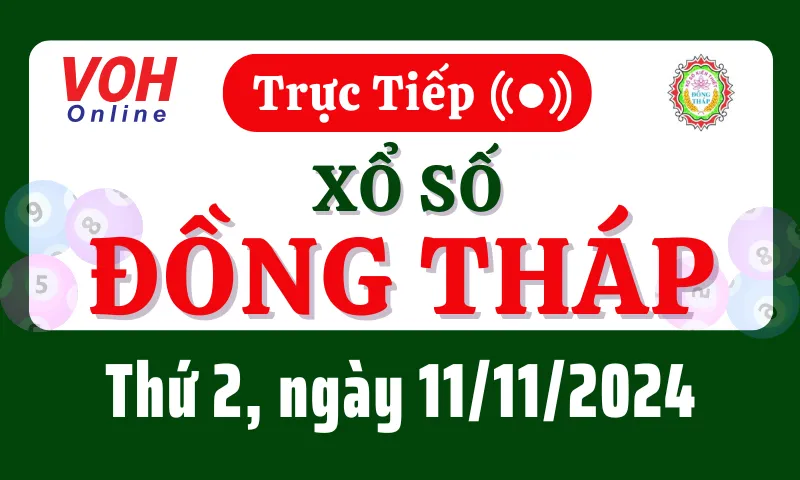 XSDT 11/11 - Kết quả xổ số Đồng Tháp hôm nay thứ 2 ngày 11/11/2024