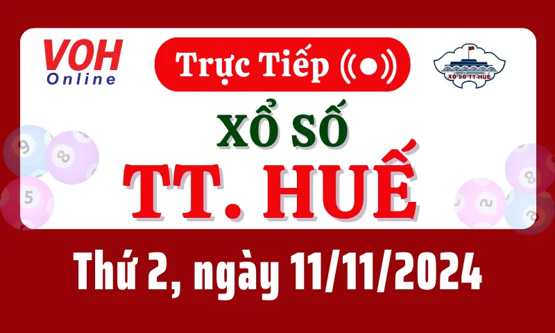 XSTTH 11/11 - Kết quả xổ số Thừa Thiên Huế hôm nay thứ 2 ngày 11/11/2024