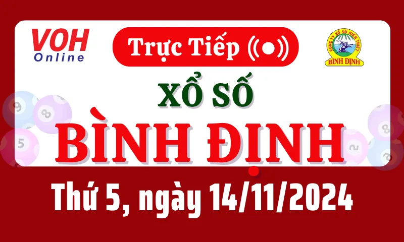 XSBDI 14/11 - Kết quả xổ số Bình Định hôm nay thứ 5 ngày 14/11/2024