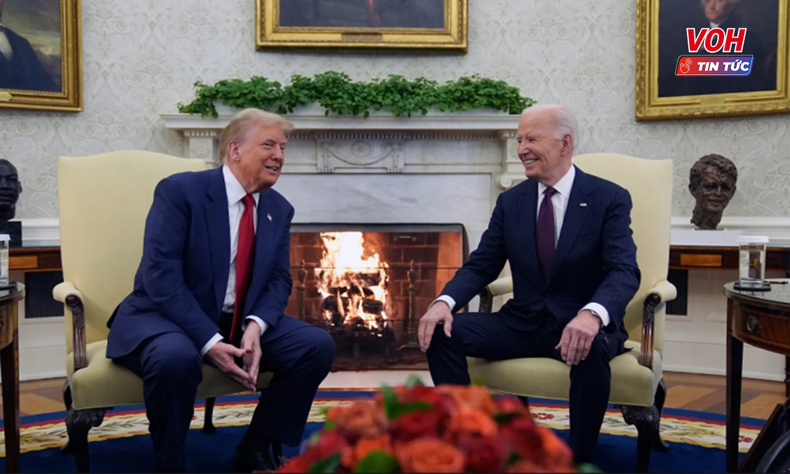 Ông Donald Trump trở lại Nhà Trắng gặp Tổng Thống Biden