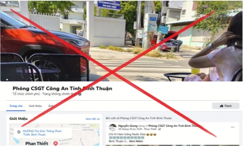 Cảnh báo tài khoản Facebook giả mạo Phòng CSGT Bình Thuận