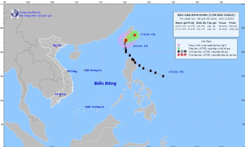 Bão Usagi áp sát biển Đông, nguy cơ sóng lớn và gió mạnh