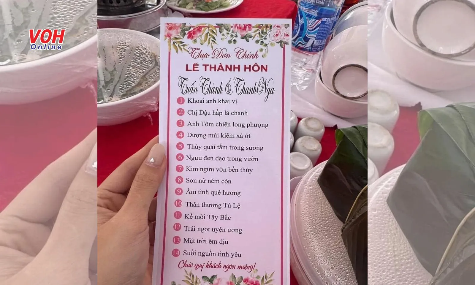 Thực đơn đám cưới độc lạ khiến khách mời toát mồ hôi