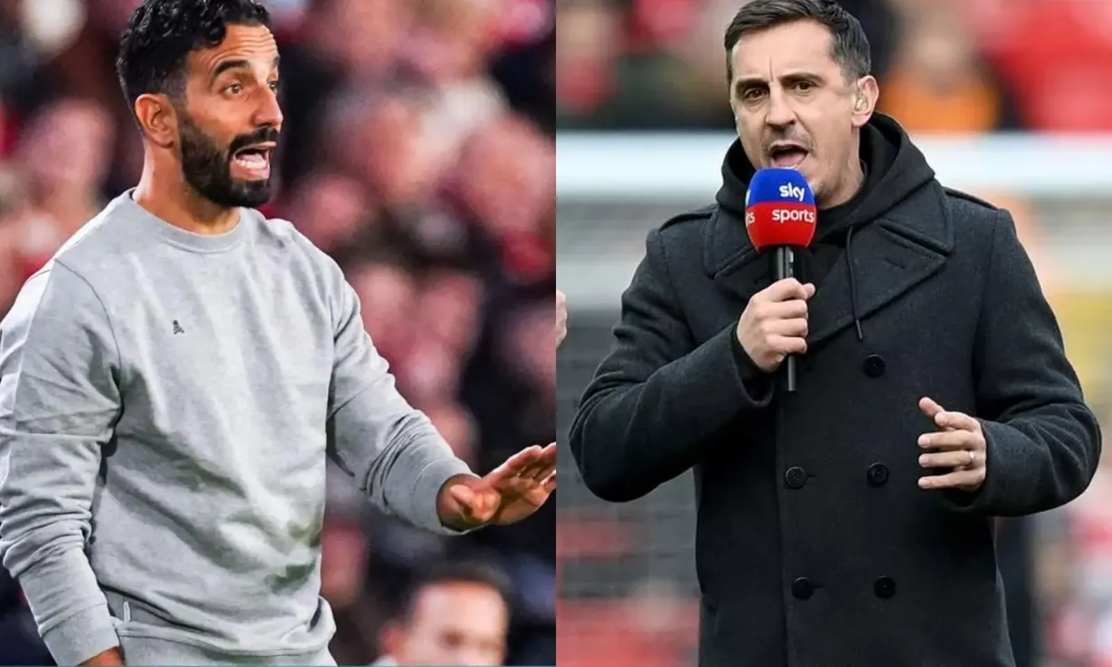 HLV Amorim khẩu chiến Gary Neville vì 2 sao MU