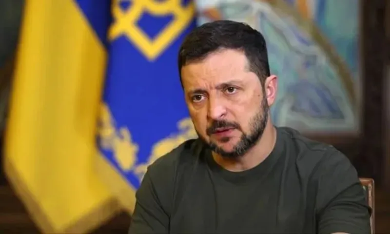 Tổng thống Ukraine Volodymyr Zelensky xuất hiện trong một buổi phỏng vấn qua video gần đây - Ảnh- NBC NEWS