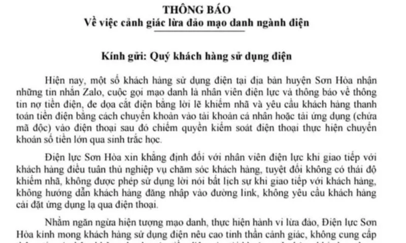 Phú Yên: Cảnh báo tình trạng mạo danh nhân viên điện lực để lừa đảo