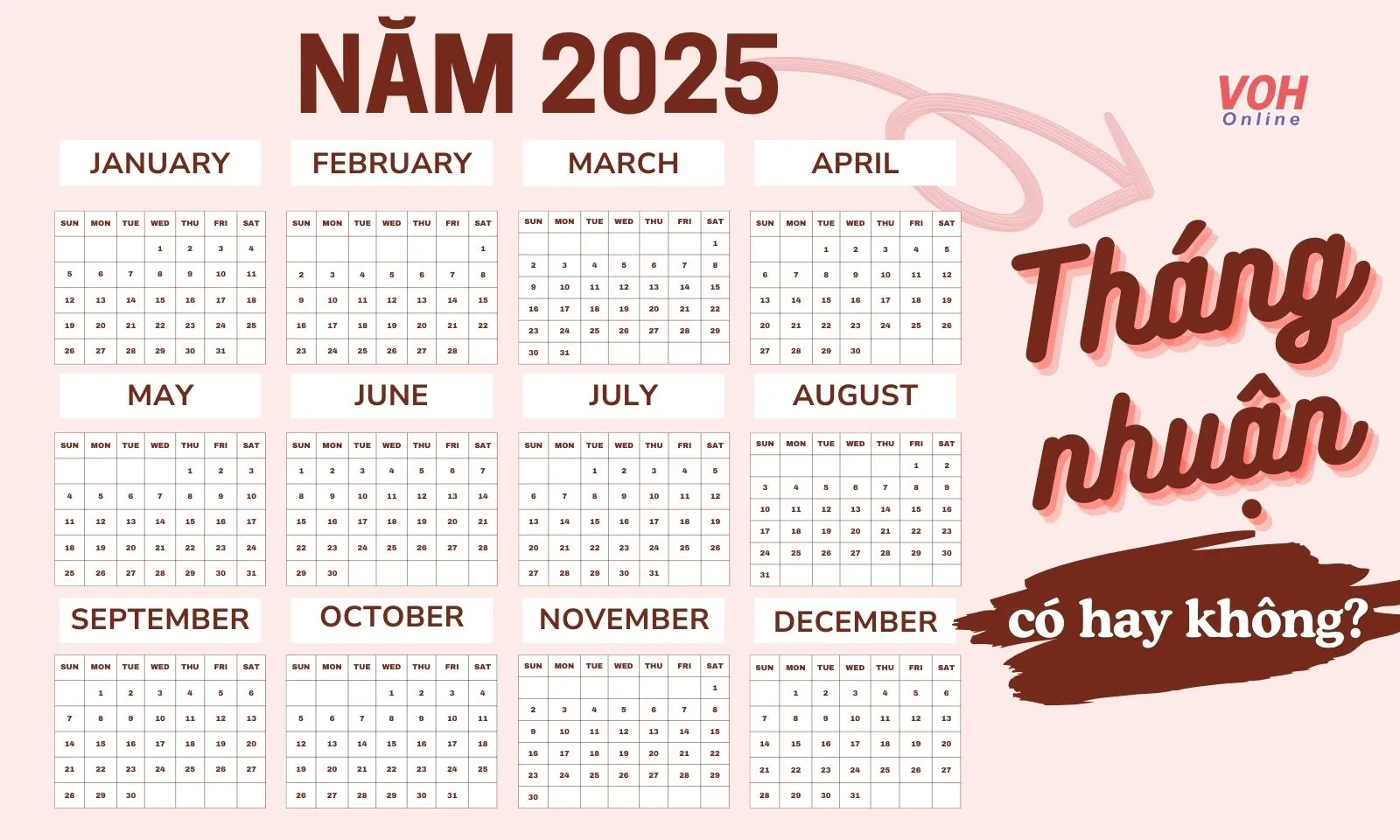 Năm 2025 có nhuận không theo Dương lịch và Âm lịch?