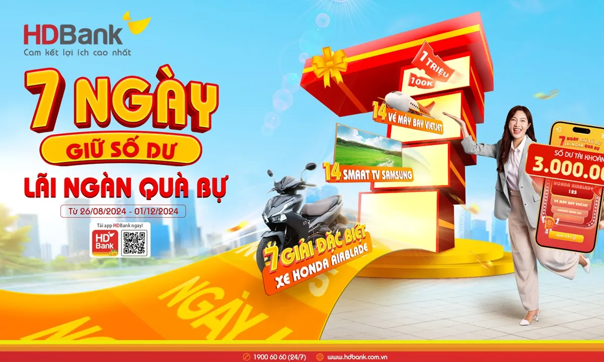 Giữ số dư từ 3 triệu đồng, nắm cơ hội trúng ‘xế xịn’ trên App HDBank