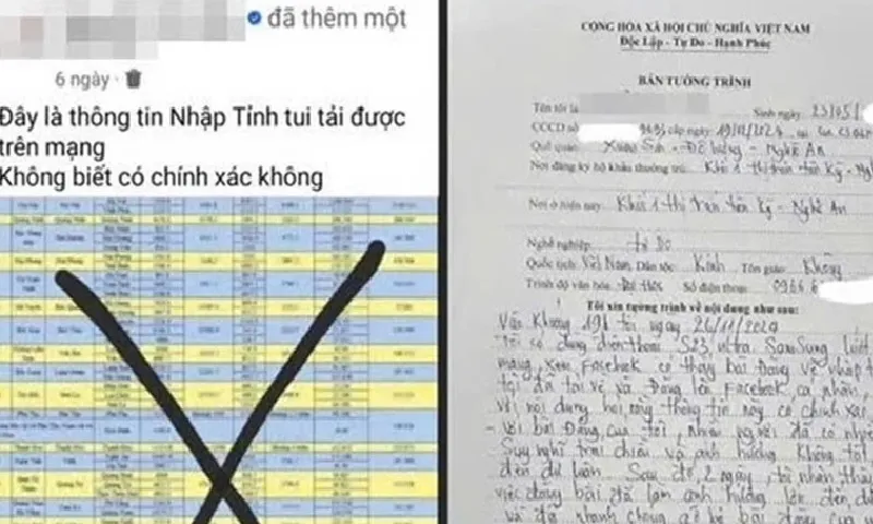 Nghệ An: Hai chủ tài khoản MXH bị xử phạt do đăng tin sai sự thật về sáp nhập tỉnh thành