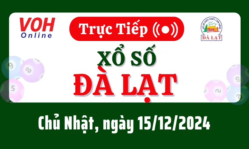 XSDL 15/12 - Kết quả xổ số Đà Lạt hôm nay chủ nhật ngày 15/12/2024