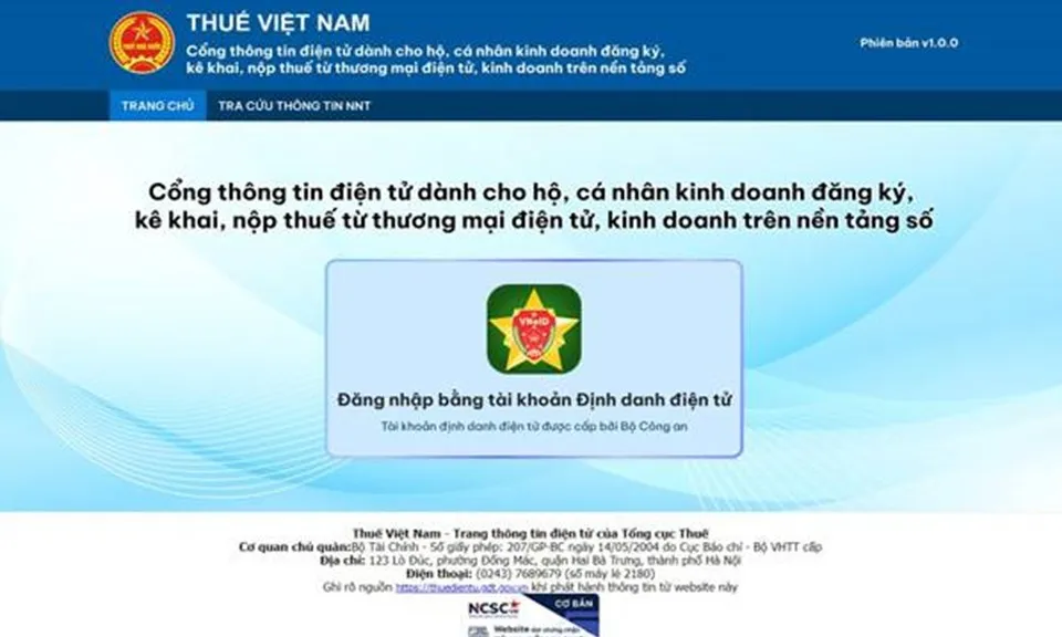 Hộ cá nhân kinh doanh trên nền tảng số có thể nộp thuế online từ ngày 19/12