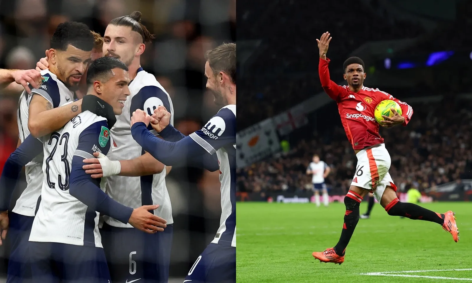 Kết quả Carabao Cup: MU thua đau Tottenham trong trận cầu 7 bàn thắng 