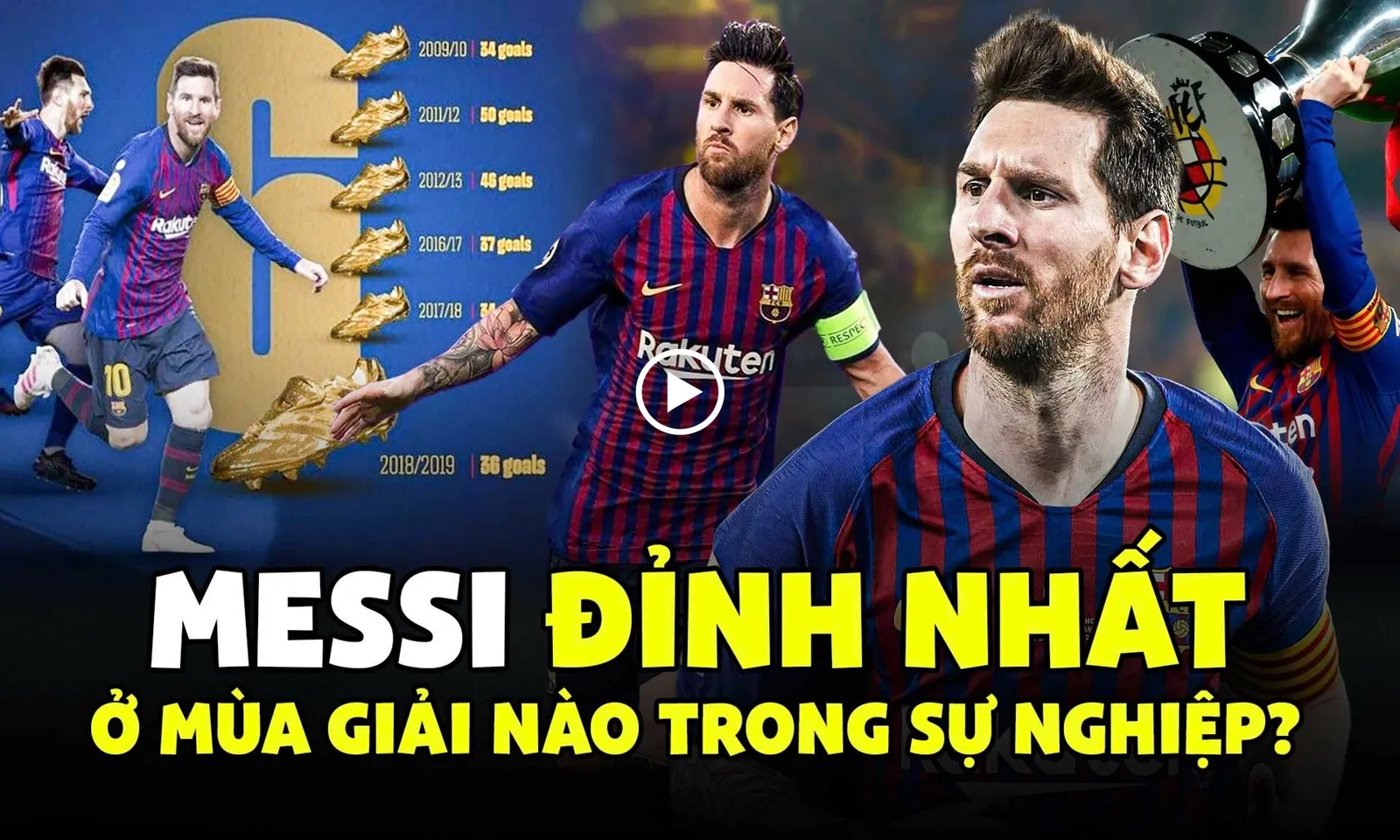 Đâu là mùa giải đỉnh nóc, kịch trần nhất trong sự nghiệp của Lionel Messi?