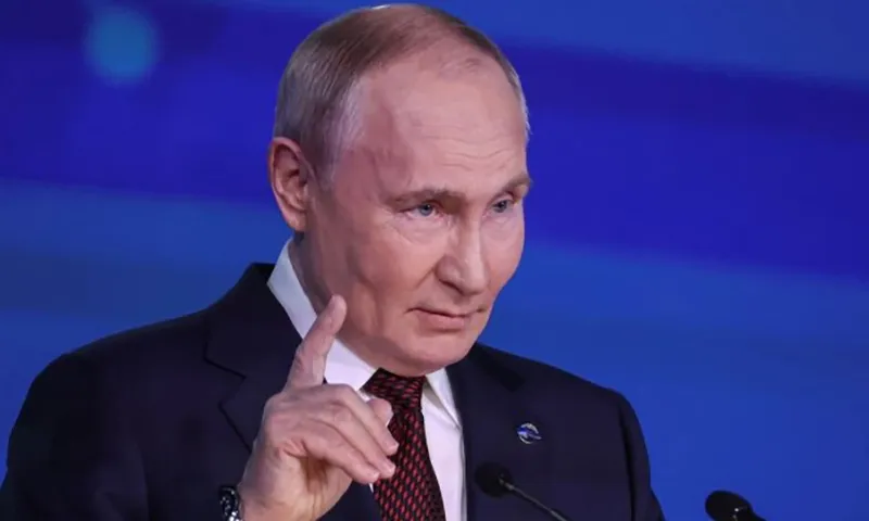 Tổng thống Nga Vladimir Putin phát biểu trong cuộc họp thường niên lần thứ 21 Câu lạc bộ thảo luận quốc tế Valdai tại Sochi, ngày 07 11 2024  Ảnh Reuters