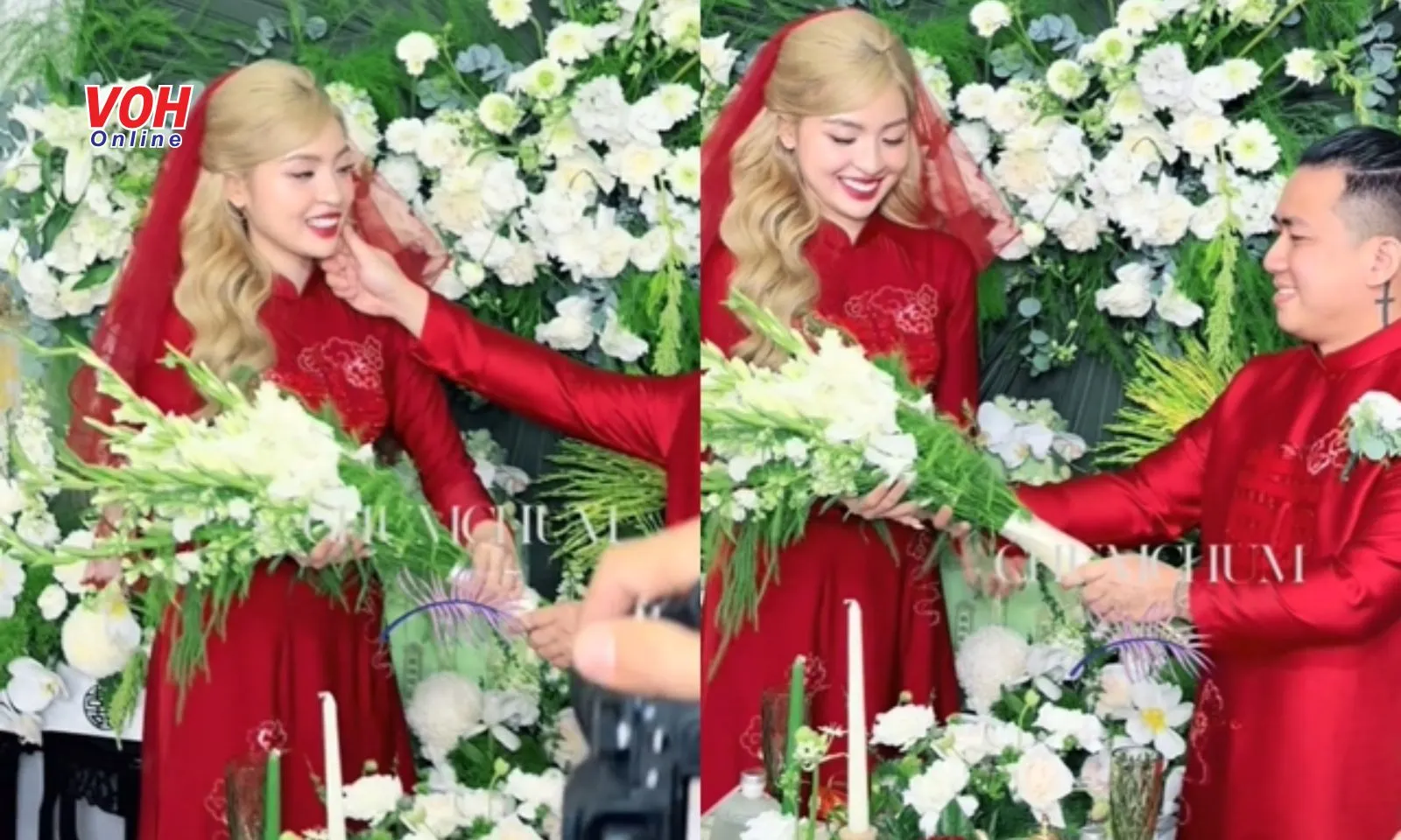 Bó hoa huệ trắng trong đám cưới CEO và hot girl “trứng rán” gây tranh cãi