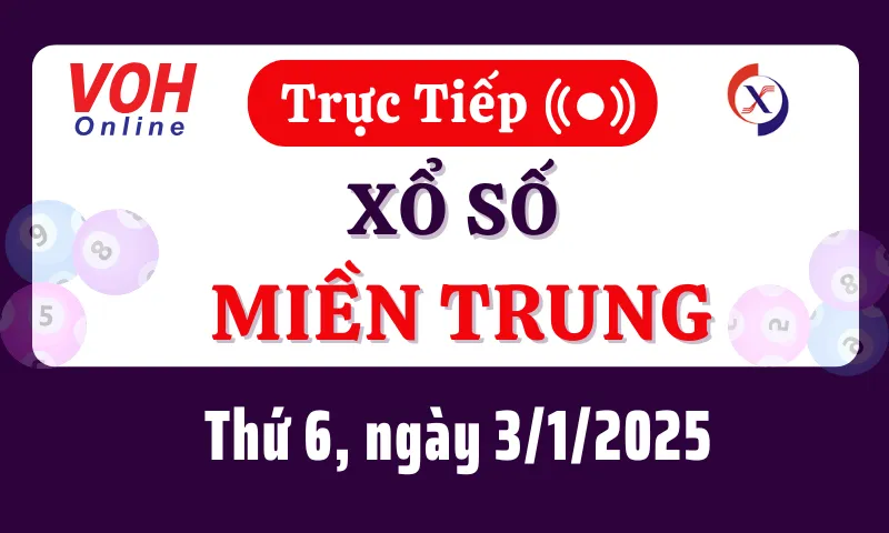 XSMT 4/1, Trực tiếp xổ số miền Trung thứ 7 ngày 4/1/2025