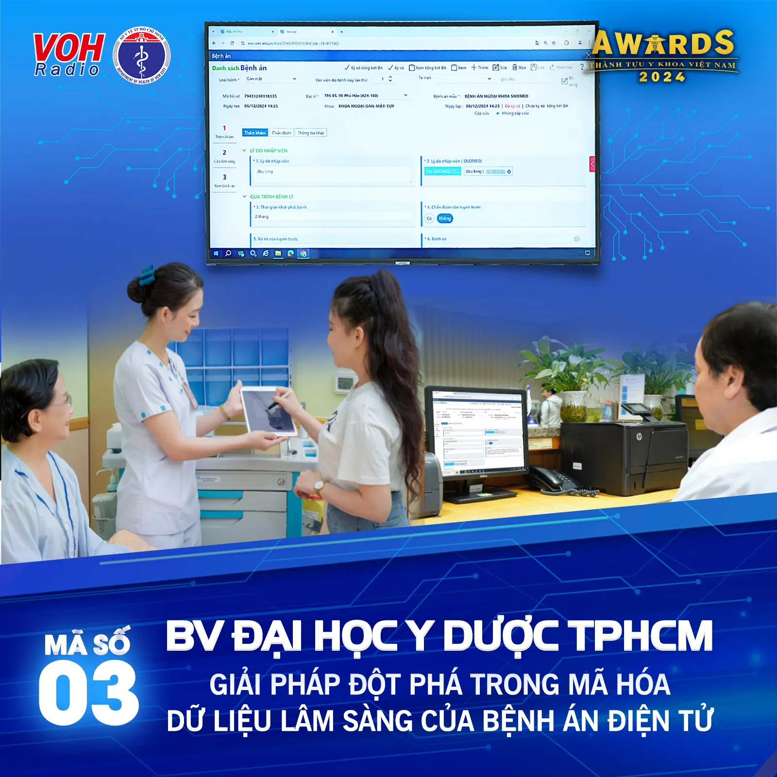 Đề cử 03 (BV Đại Học Y Dược TPHCM) - Giải pháp đột phá trong mã hóa dữ liệu lâm sàng của bệnh án điện tử