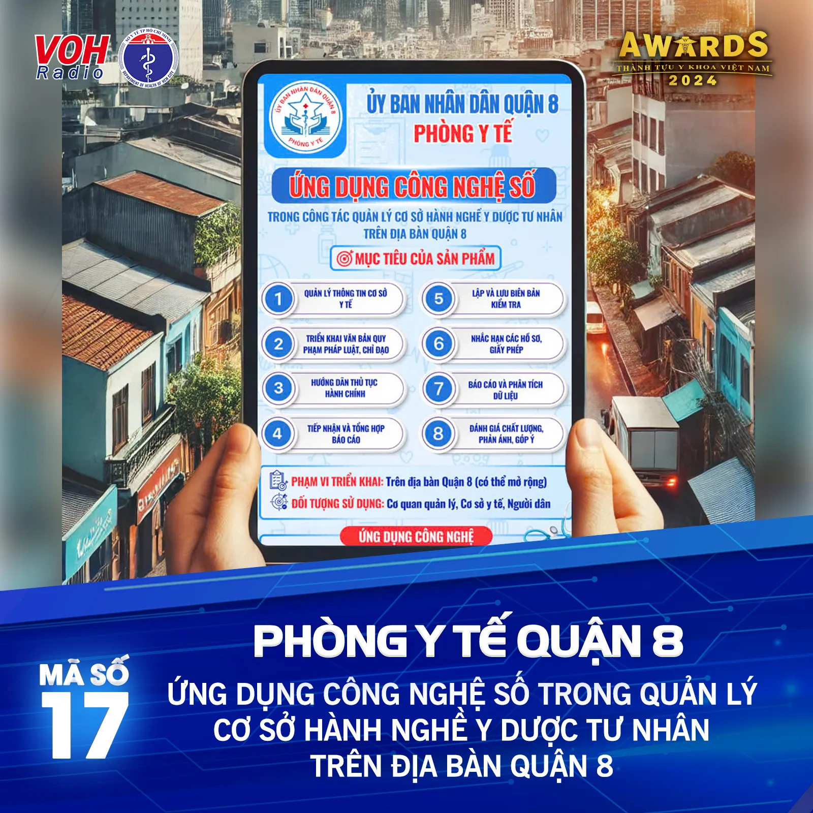 Đề cử 17 (Phòng Y Tế Quận 8) - Ứng dụng công nghệ số trong quản lý cơ sở hành nghề y dược tư nhân trên địa bàn Quận 8