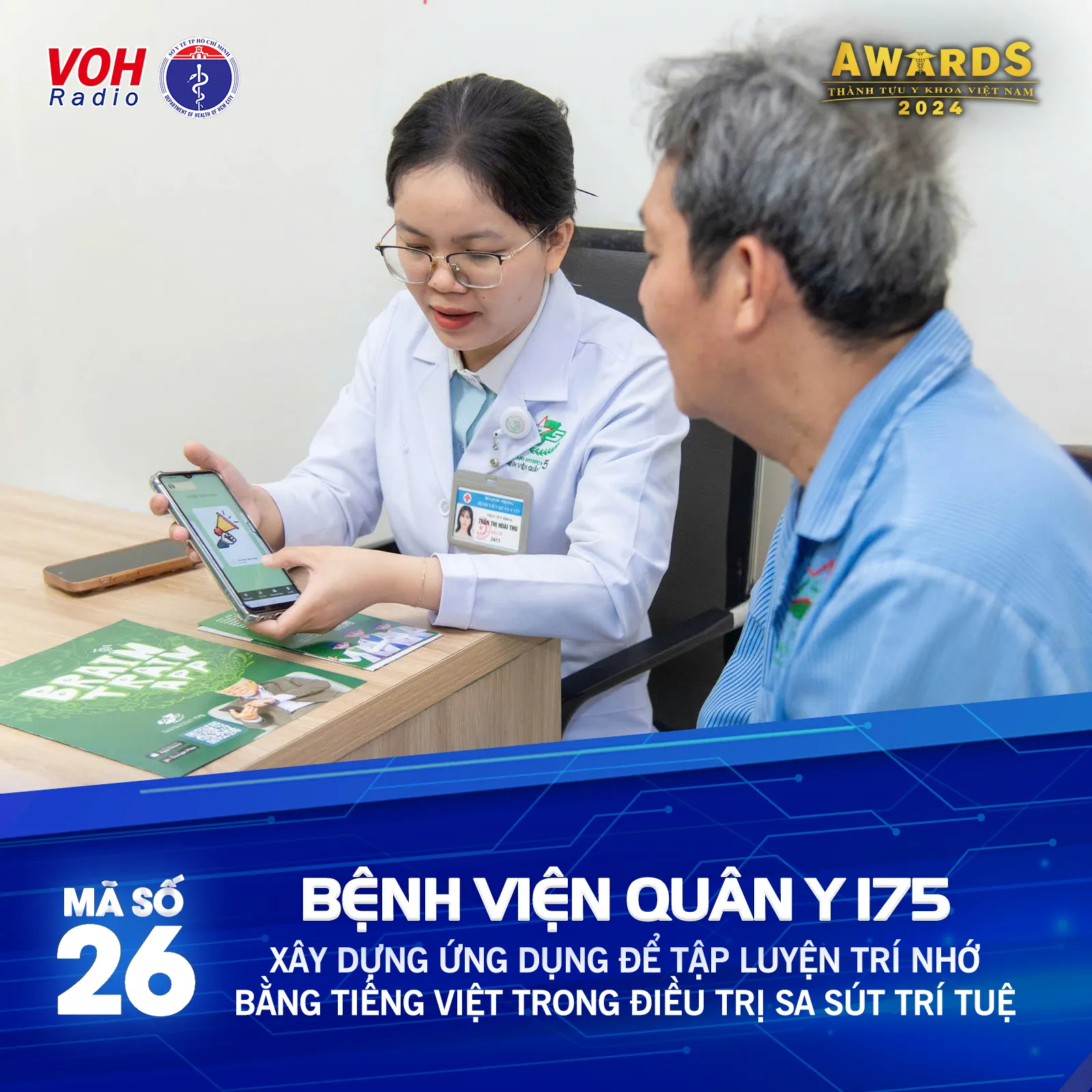 Đề cử 26 (BV Quân Y 175) - Xây dựng ứng dụng để tập luyện trí nhớ bằng tiếng Việt trong điều trị sa sút trí tuệ