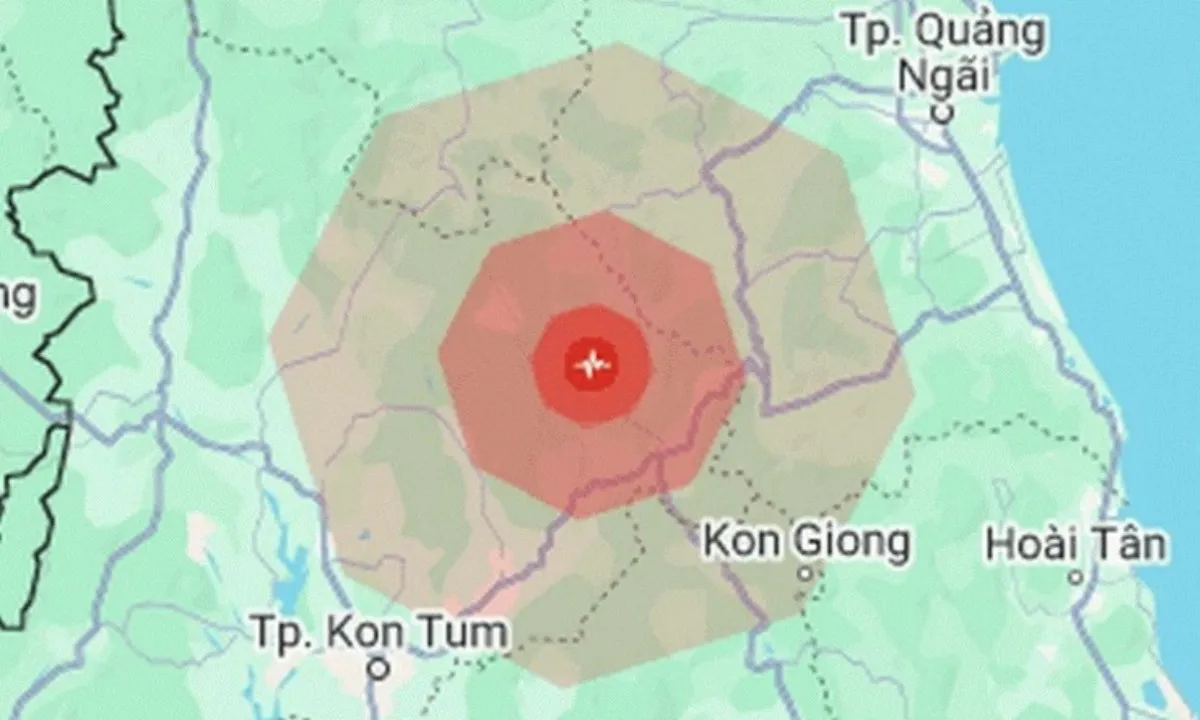 Động đất có độ lớn 3,9 tại huyện Kon Plông, Kon Tum