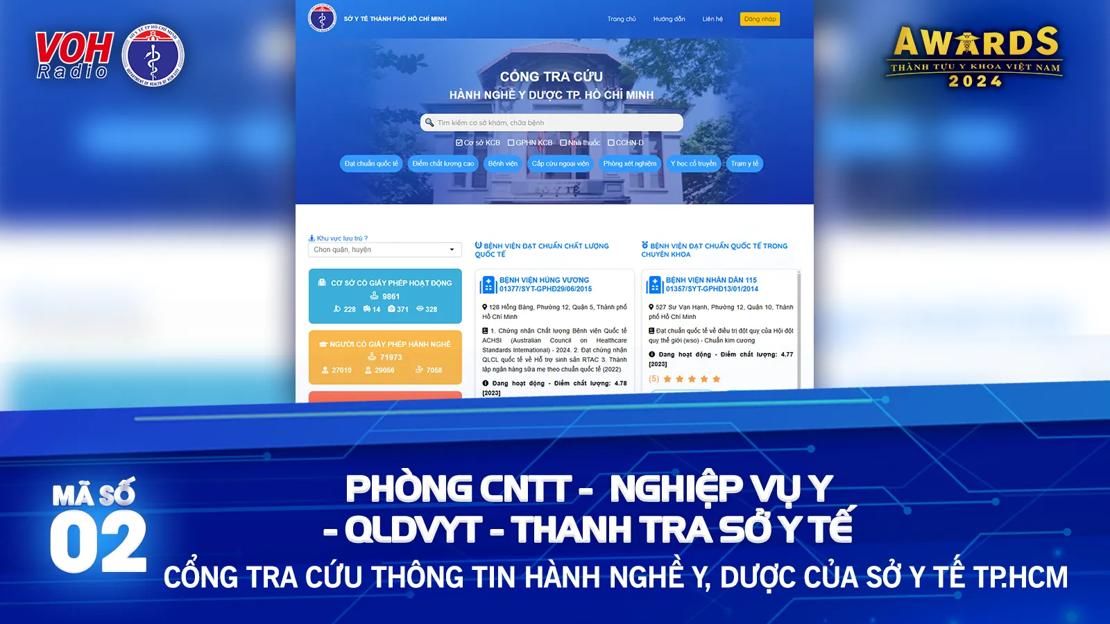 Đề cử 2: Cổng tra cứu thông tin hành nghề y, dược của Sở Y tế TP.HCM