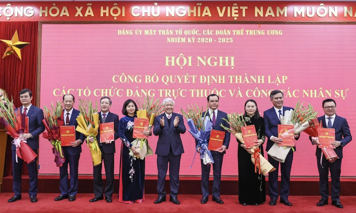 Thành lập 22 tổ chức đảng trực thuộc Mặt trận Tổ quốc, các đoàn thể Trung ương