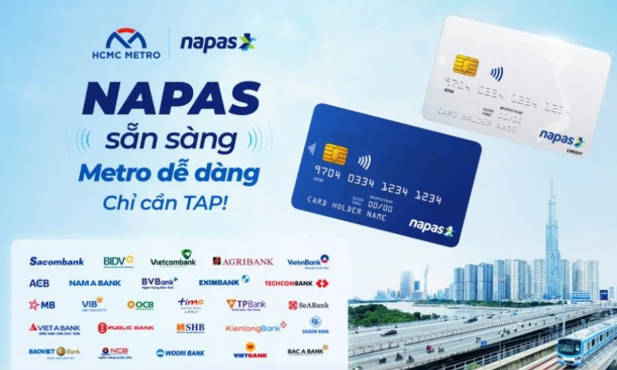 Người dân có thể quẹt “thẻ NAPAS” để đi Metro số 1