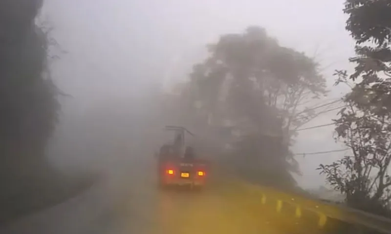 Video clip: Hành động đẹp của bác tài xe tải giữa màn sương mù trên đèo Bắc Hà