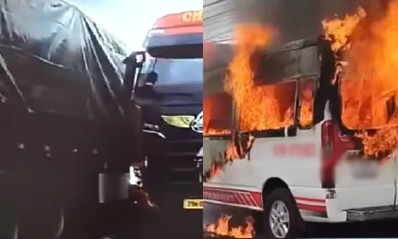 Điểm tin chiều 25/2: Xe cấp cứu chở bệnh nhân bốc cháy | phạt tài xế xe đầu kéo chạy ngược chiều
