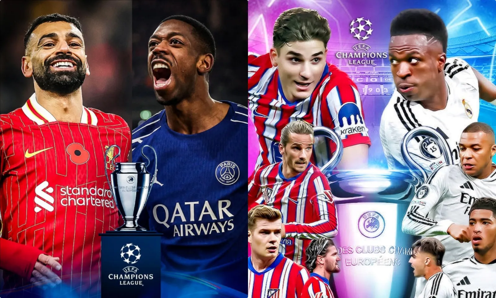 Lịch thi đấu lượt về vòng 1/8 Champions League: Liverpool vs PSG | Atletico Madrid vs Real Madrid