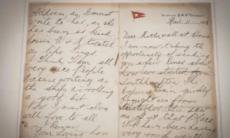 Hành khách trẻ nhất vụ chìm tàu Titanic và bức thư viết cho mẹ trước thảm kịch