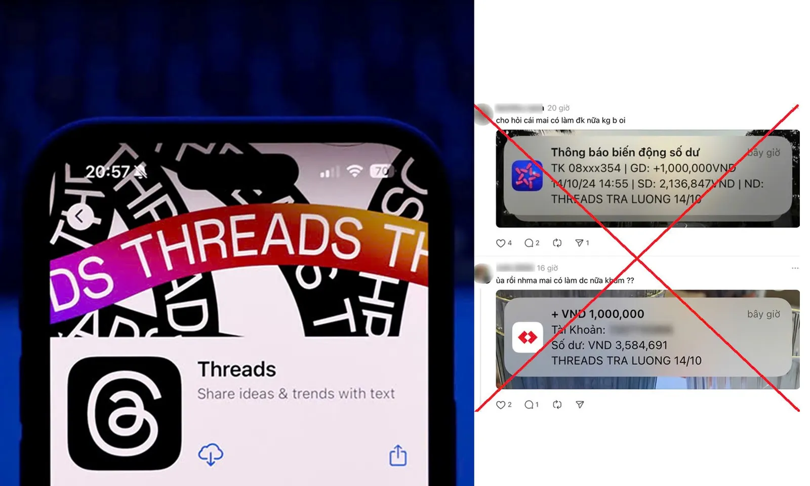 Cảnh giác với nội dung hướng dẫn kiếm tiền trên mạng xã hội Threads