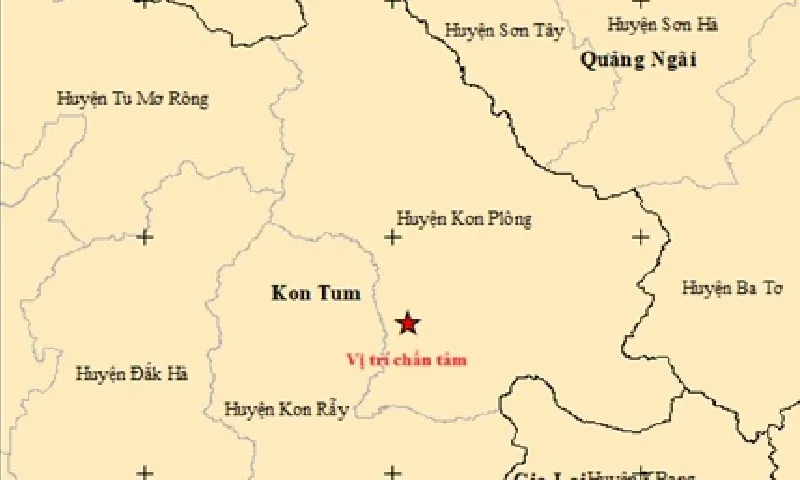 Kon Tum vừa xảy ra động đất 3 độ Richter