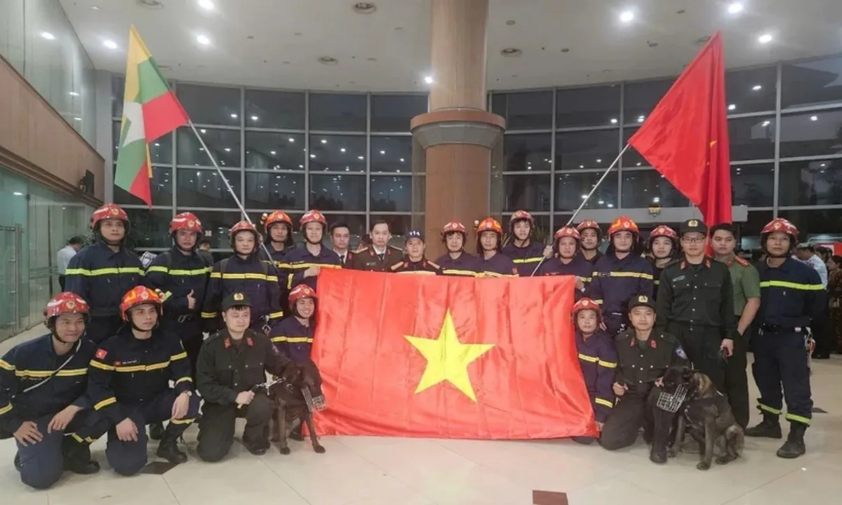 luc-luong-cong-an-viet-nam-den-myanmar-ho-tro-khac-phuc-hau-qua-dong-dat