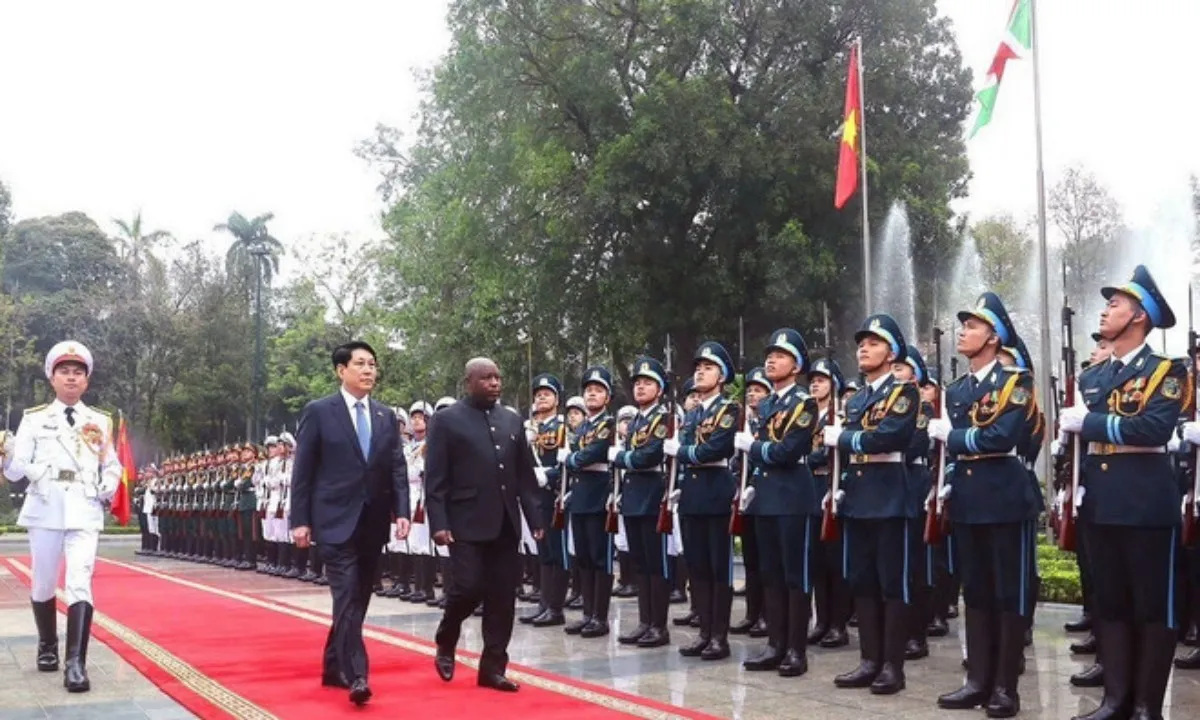 Chủ tịch nước Lương Cường chủ trì lễ đón chính thức Tổng thống Burundi