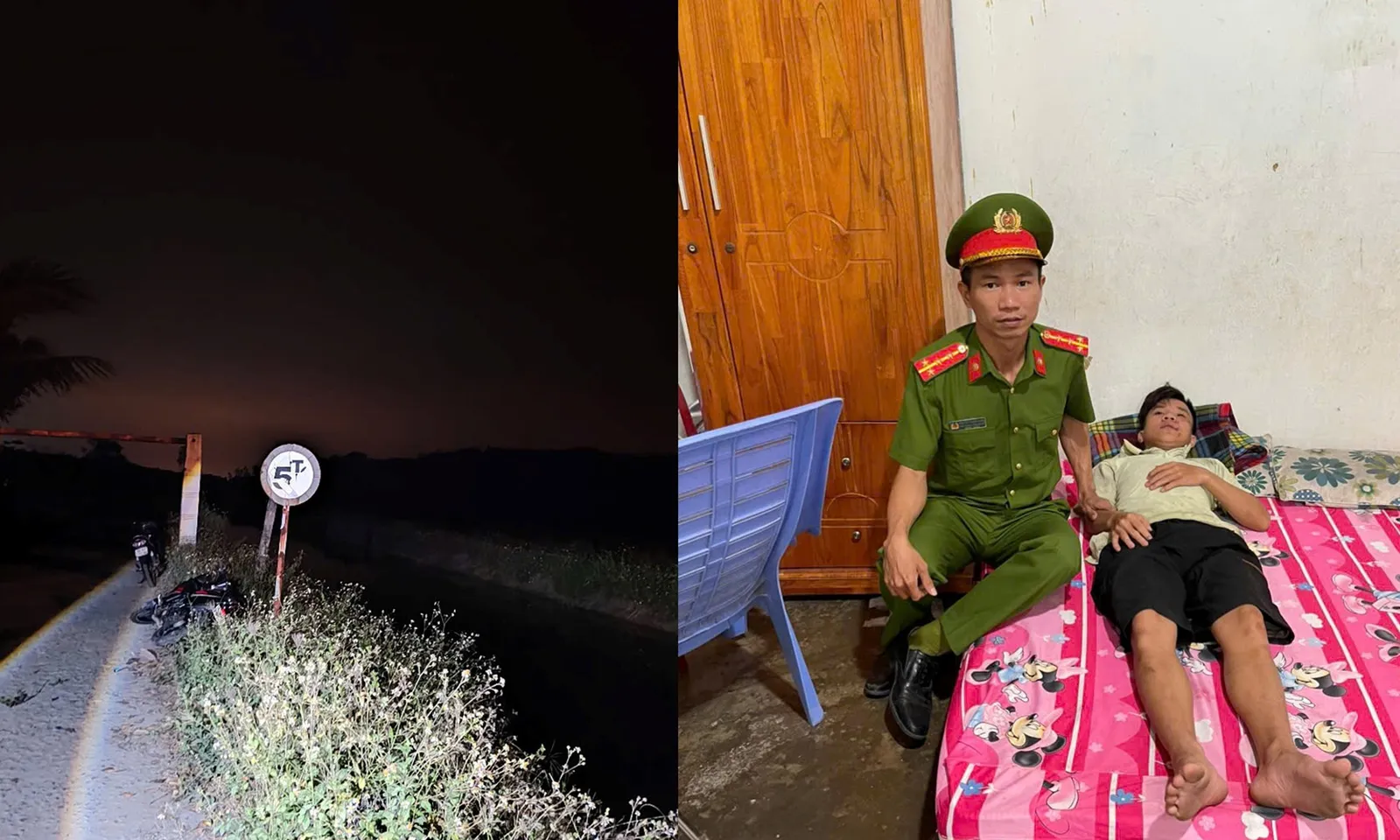Thấy xe bật xi nhan đổ bất thường, công an xuống kênh tìm kiếm, cứu sống nam thanh niên