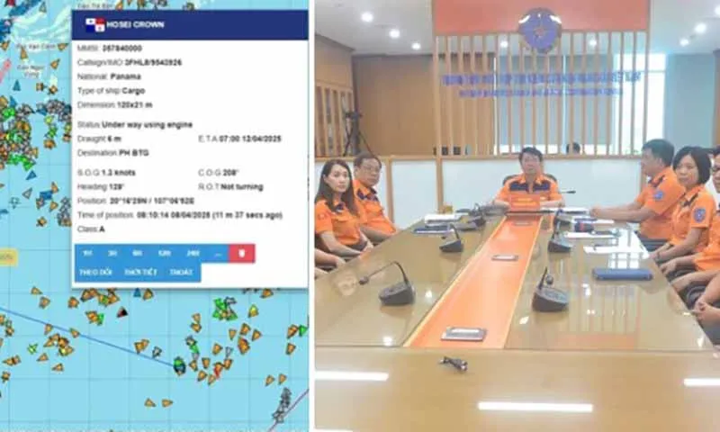 Trung tâm lập Sở chỉ huy phía trước tại Hải Phòng và nhanh chóng lập vùng tìm kiếm cho các phương tiện tại hiện trường.