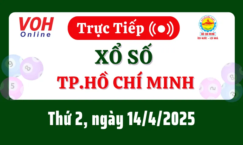 XSHCM 14/4 - Kết quả xổ số TP.HCM hôm nay thứ 2 ngày 14/4/2025